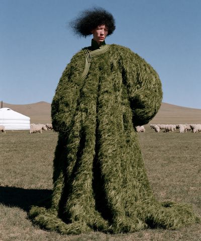 Avant-Garde Fashion Portrait Print. poster