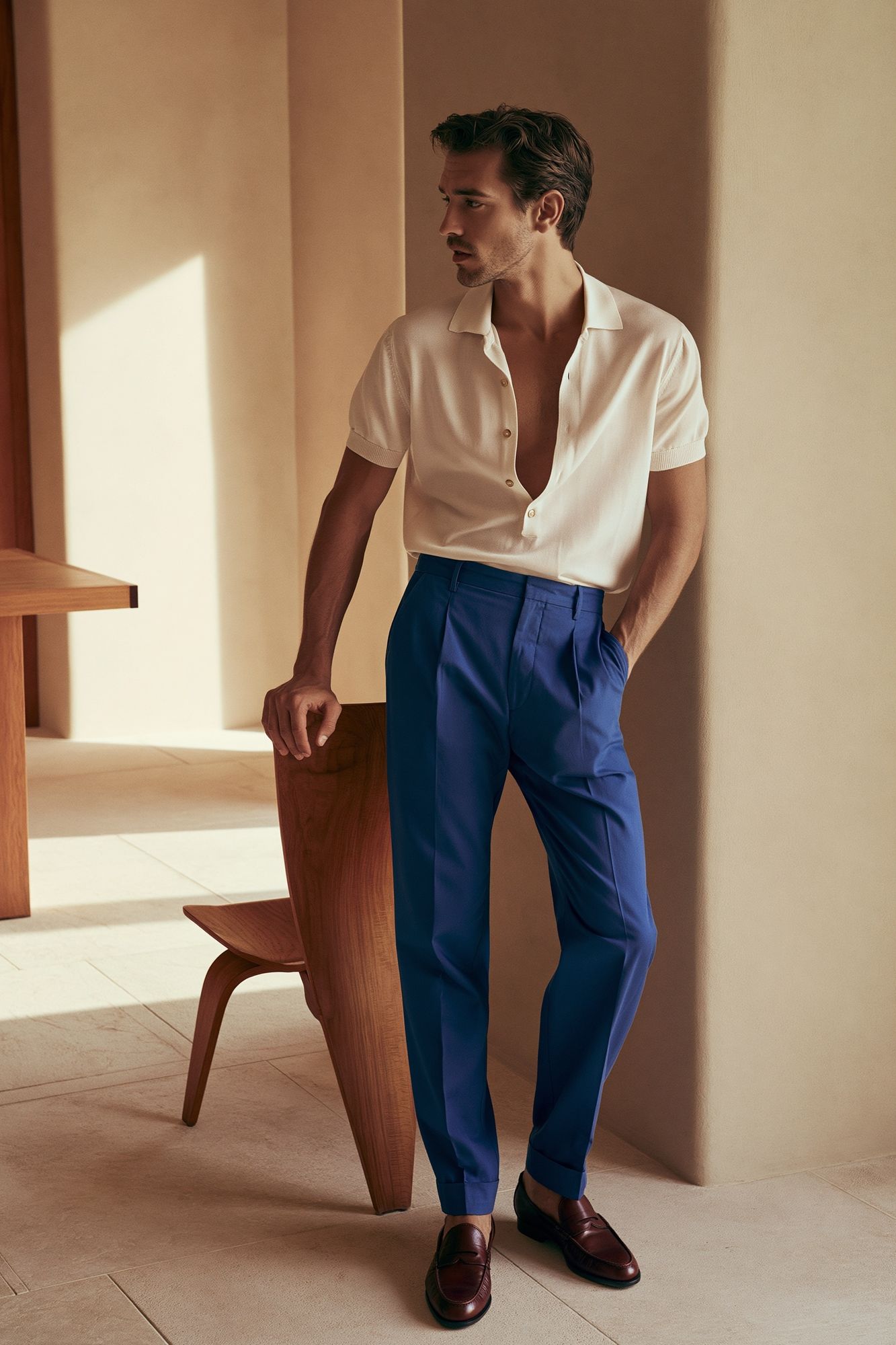 Elegant Menswear Portrait Print. poster — fashion art