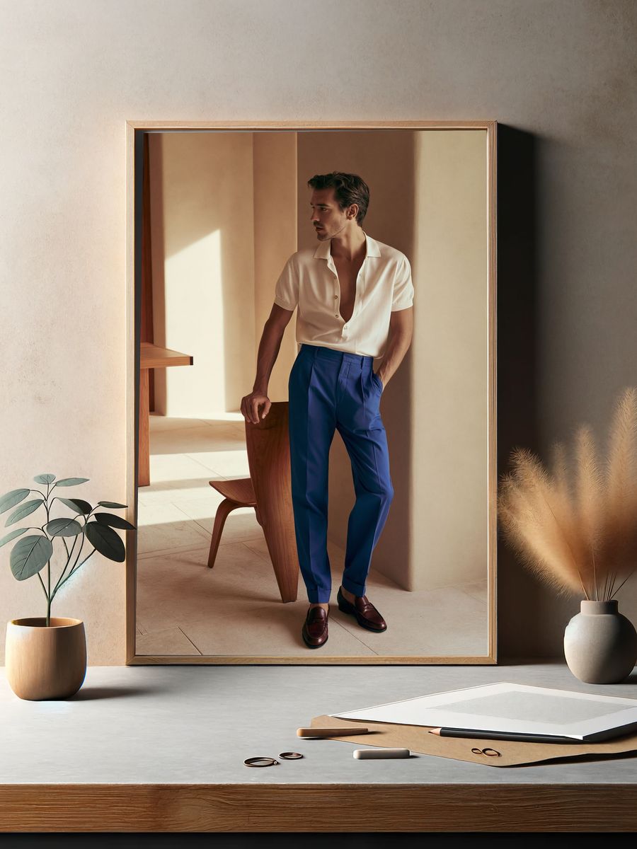 Elegant Menswear Portrait Print. — room view 2