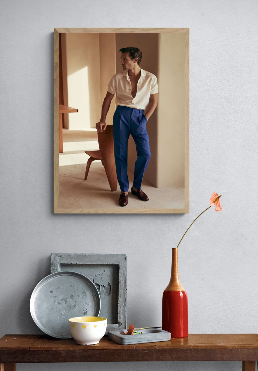 Elegant Menswear Portrait Print. — room view 3