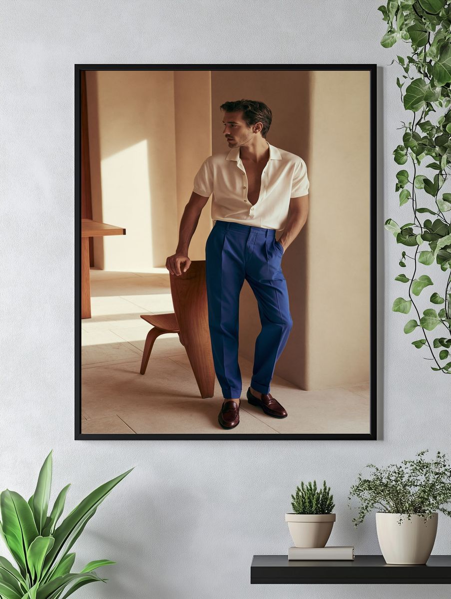Elegant Menswear Portrait Print. — room view 4
