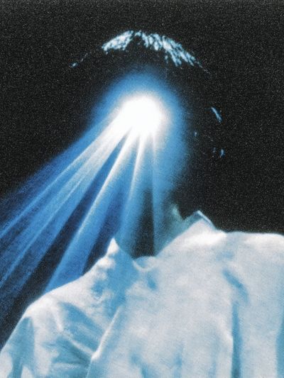 Surreal Light Beam Portrait Print. poster print