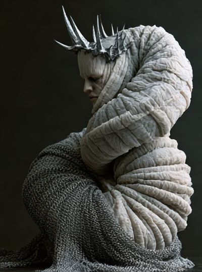 Surreal Crowned Figure Print. poster