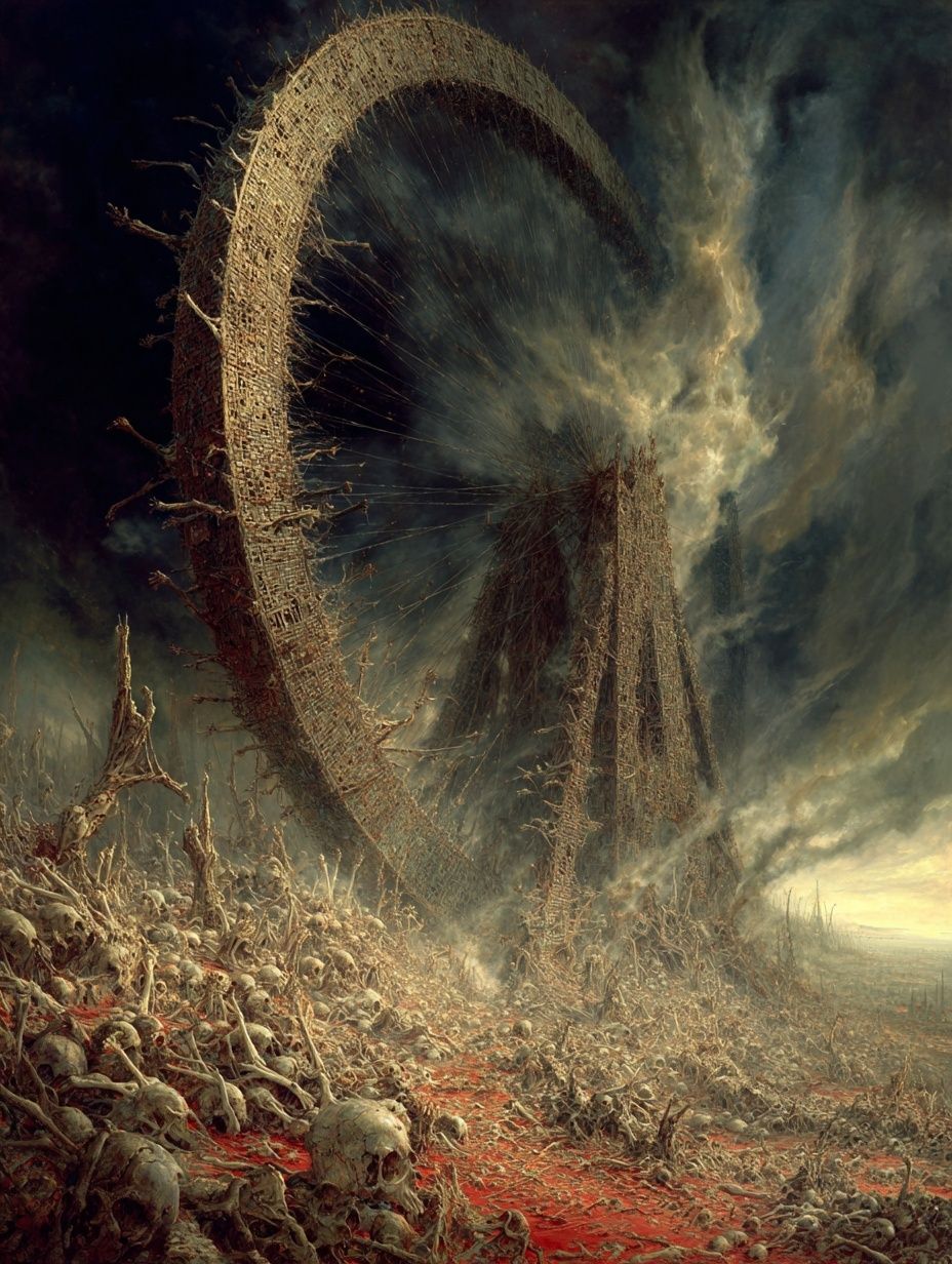 Apocalyptic Bone Landscape Surrealism Print. poster detail