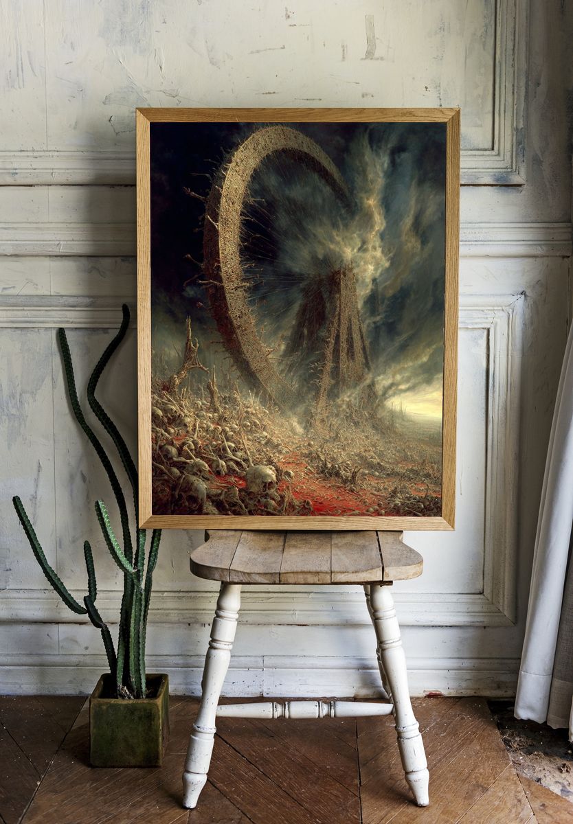 Apocalyptic Bone Landscape Surrealism Print room preview