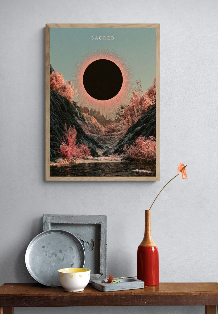 Sacred Eclipse Surrealism Poster. — room view 3