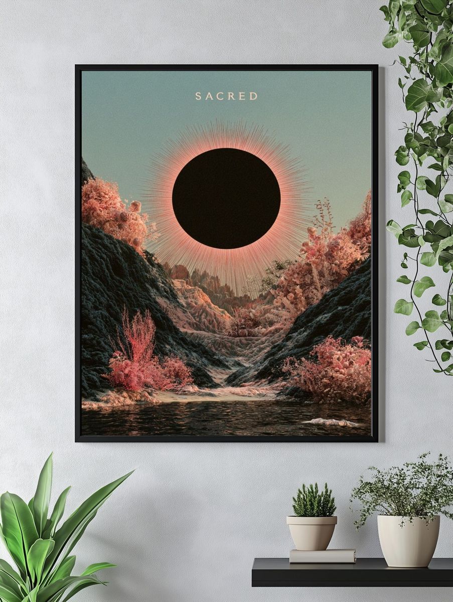 Sacred Eclipse Surrealism Poster. — room view 4