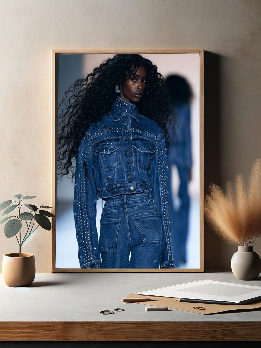 Denim Runway Portrait Poster. — room view 2
