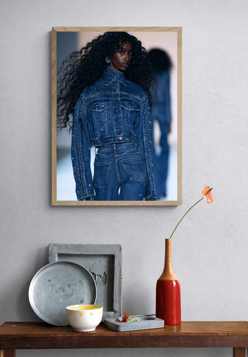 Denim Runway Portrait Poster. — room view 3
