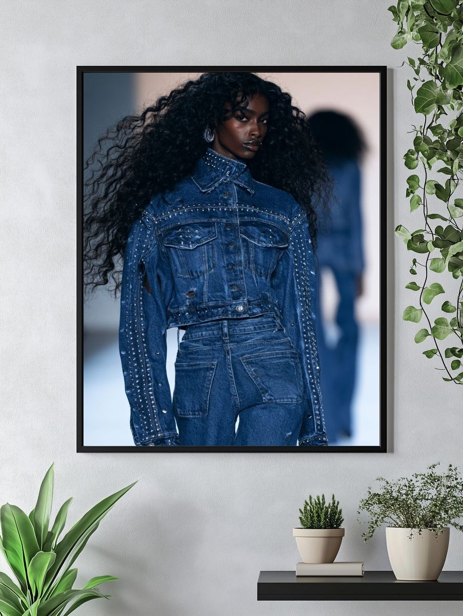 Denim Runway Portrait Poster. — room view 4