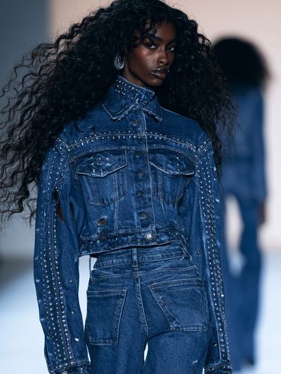 Denim Runway Portrait Poster. poster