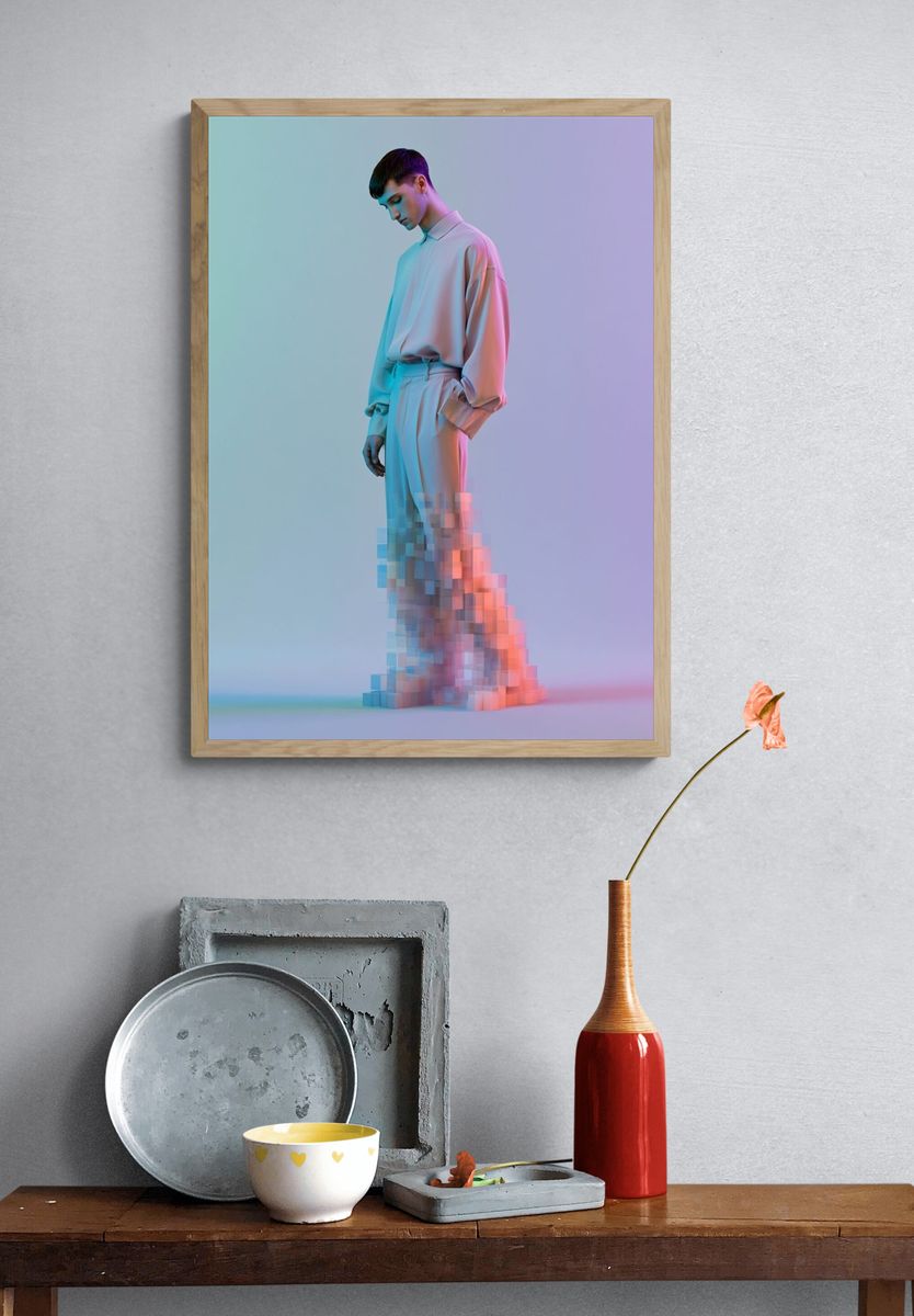 Glitch Fashion Portrait Print. — room view 3