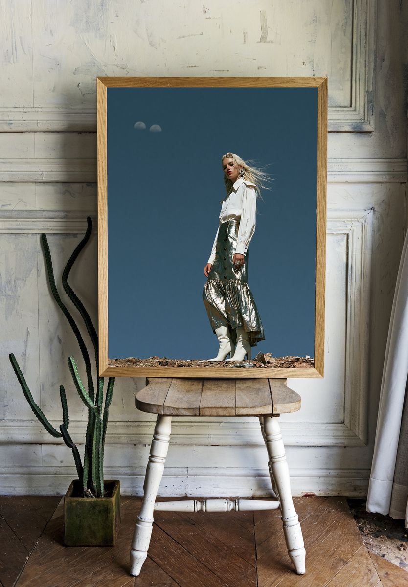 Avant-Garde Fashion Portrait Poster. room preview