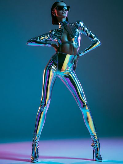 Futuristic Chrome Fashion Poster. poster