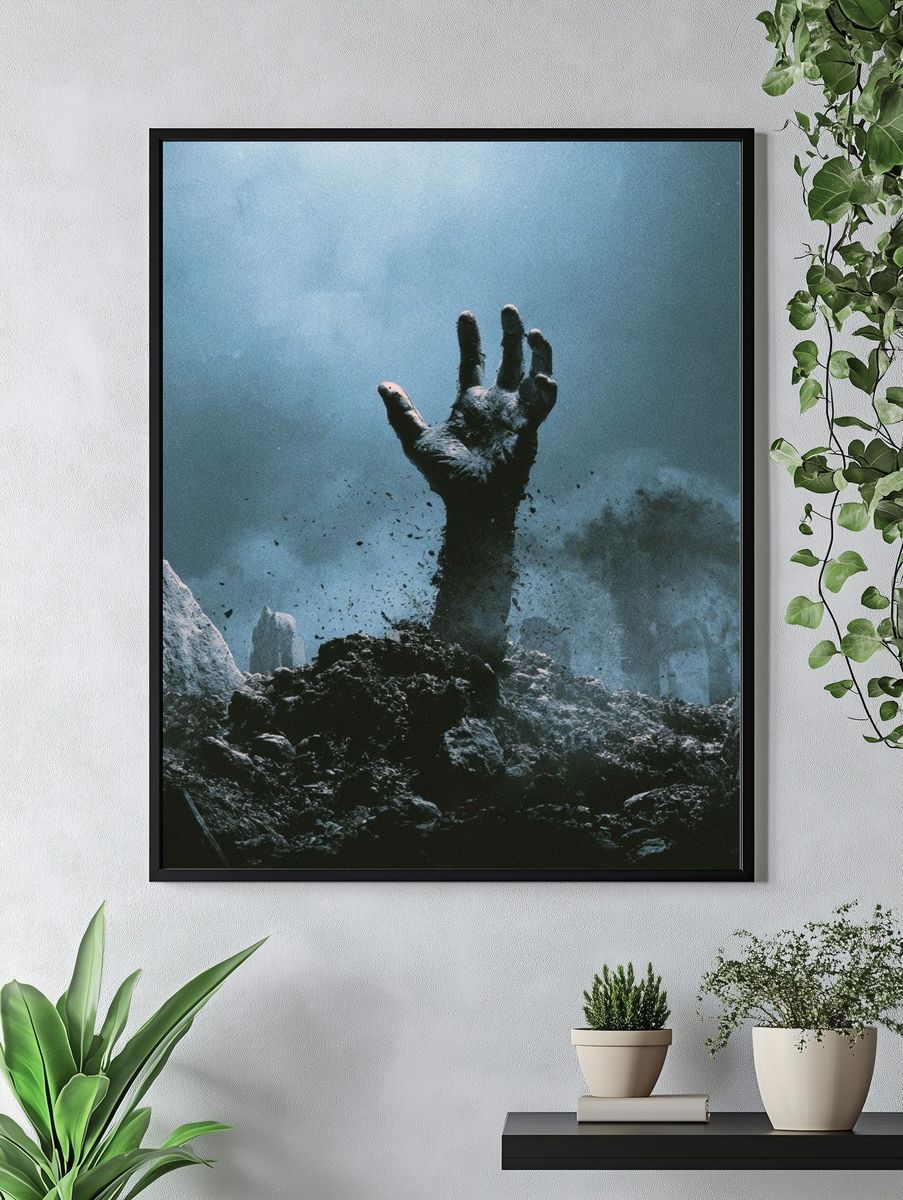 Emerging Hand Surrealism Print. — room view 4
