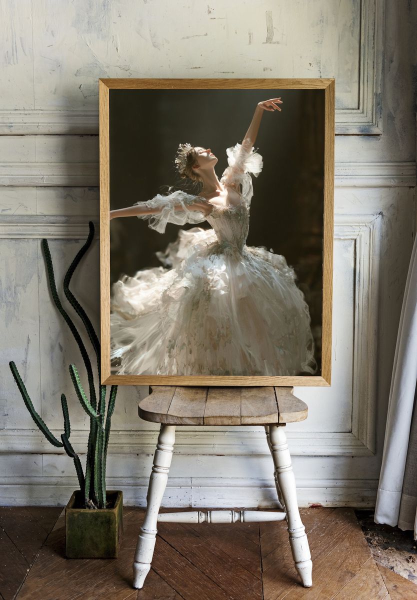 Ballet Dancer in White Fashion Poster. — room view 1