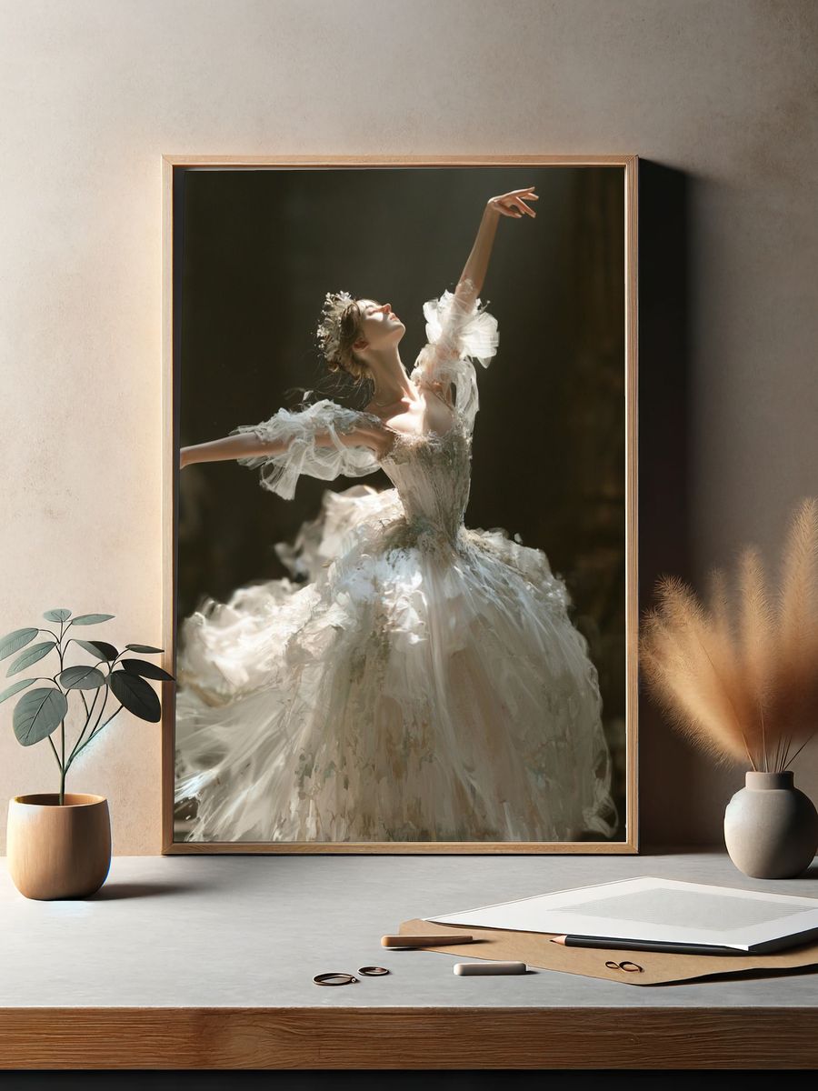 Ballet Dancer in White Fashion Poster. — room view 2