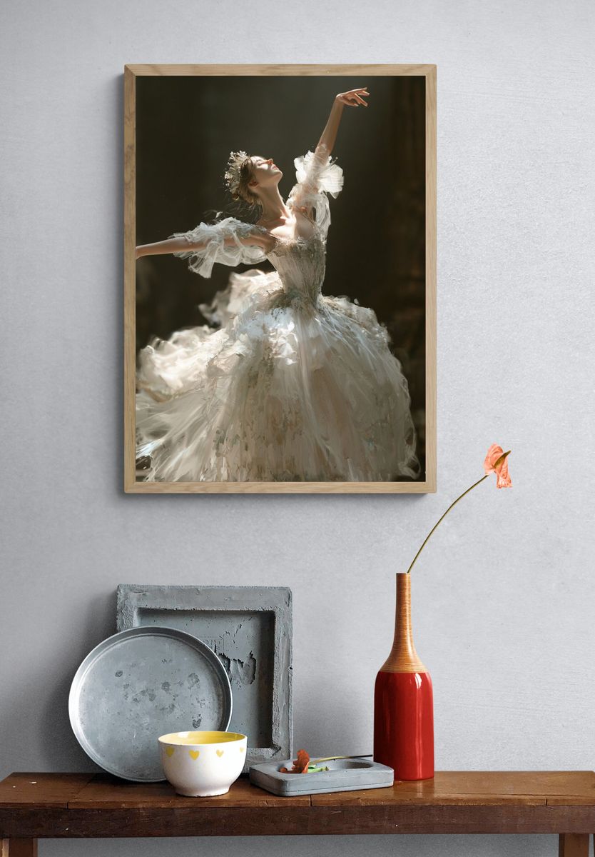 Ballet Dancer in White Fashion Poster. — room view 3