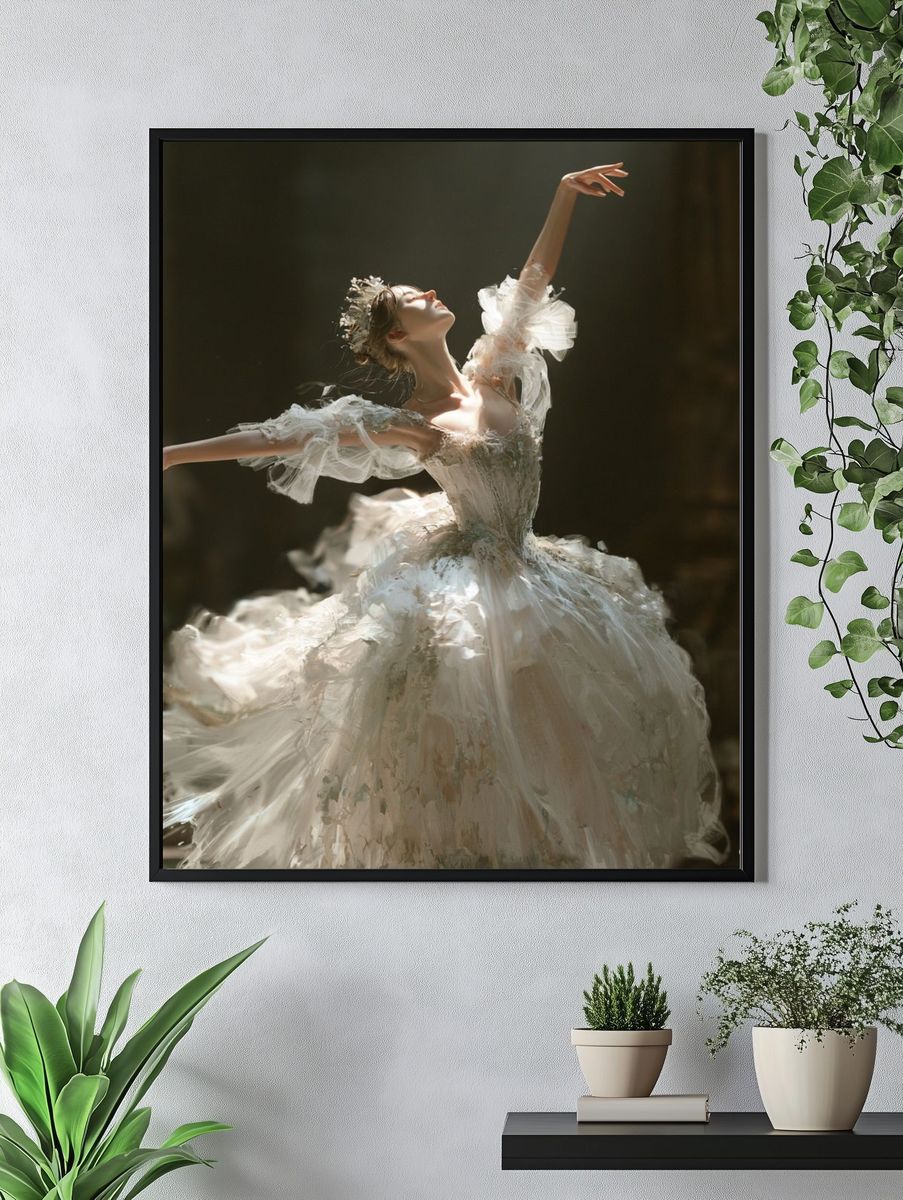 Ballet Dancer in White Fashion Poster. — room view 4