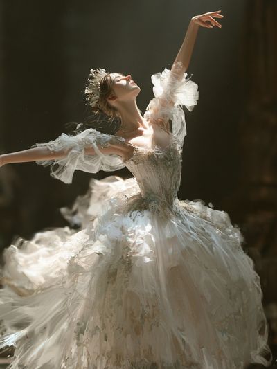 Ballet Dancer in White Fashion Poster. poster