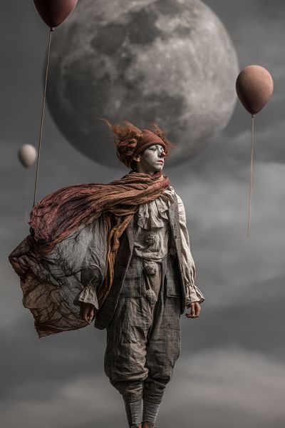 Surreal Clown Moon Poster. poster