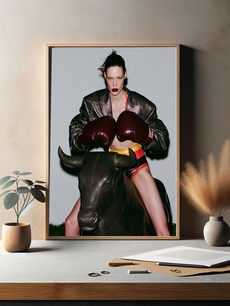 Fashion Bull Rider Photography Poster. — room view 2