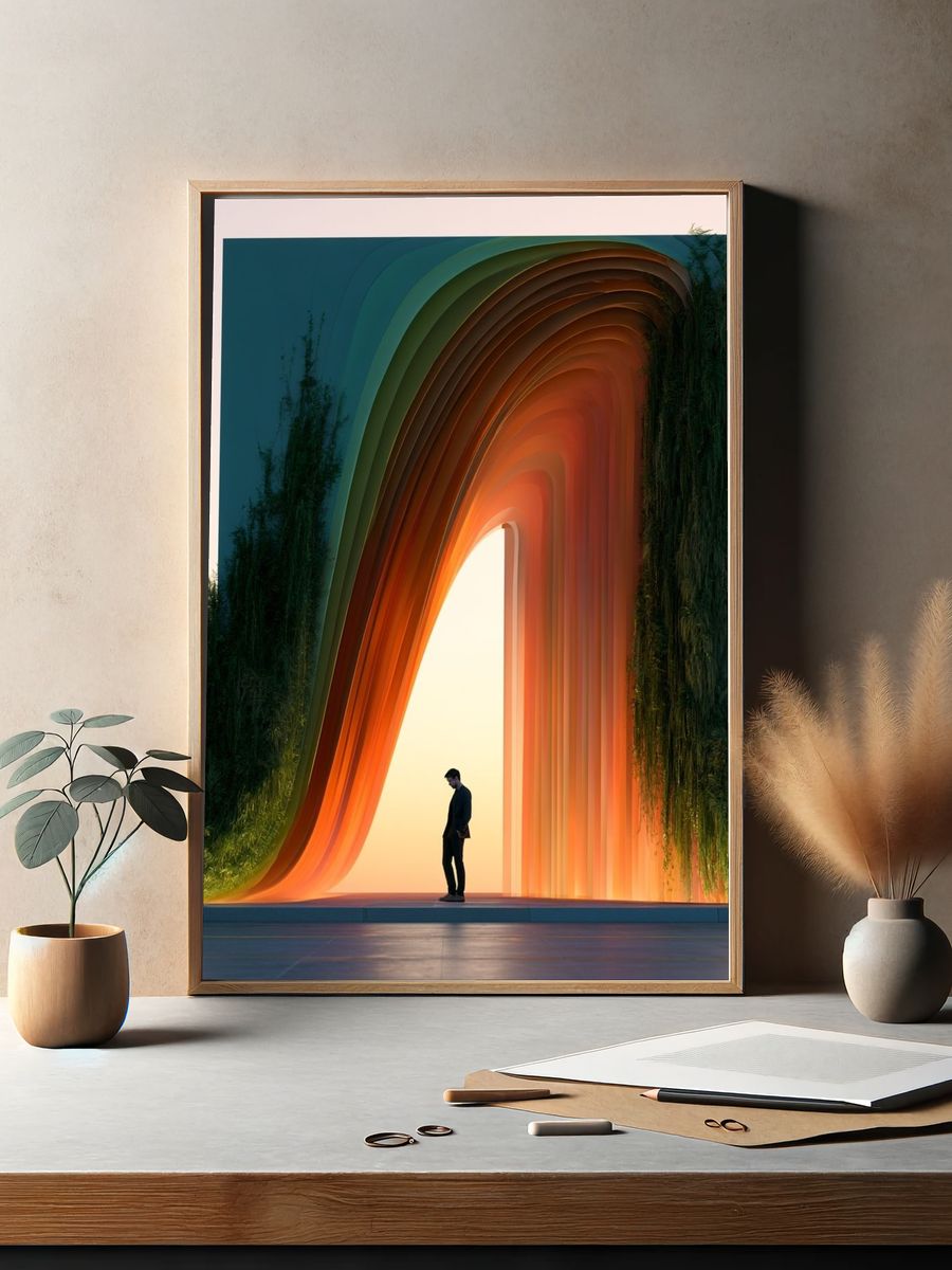 Surreal Archway Sunset Print. — room view 2