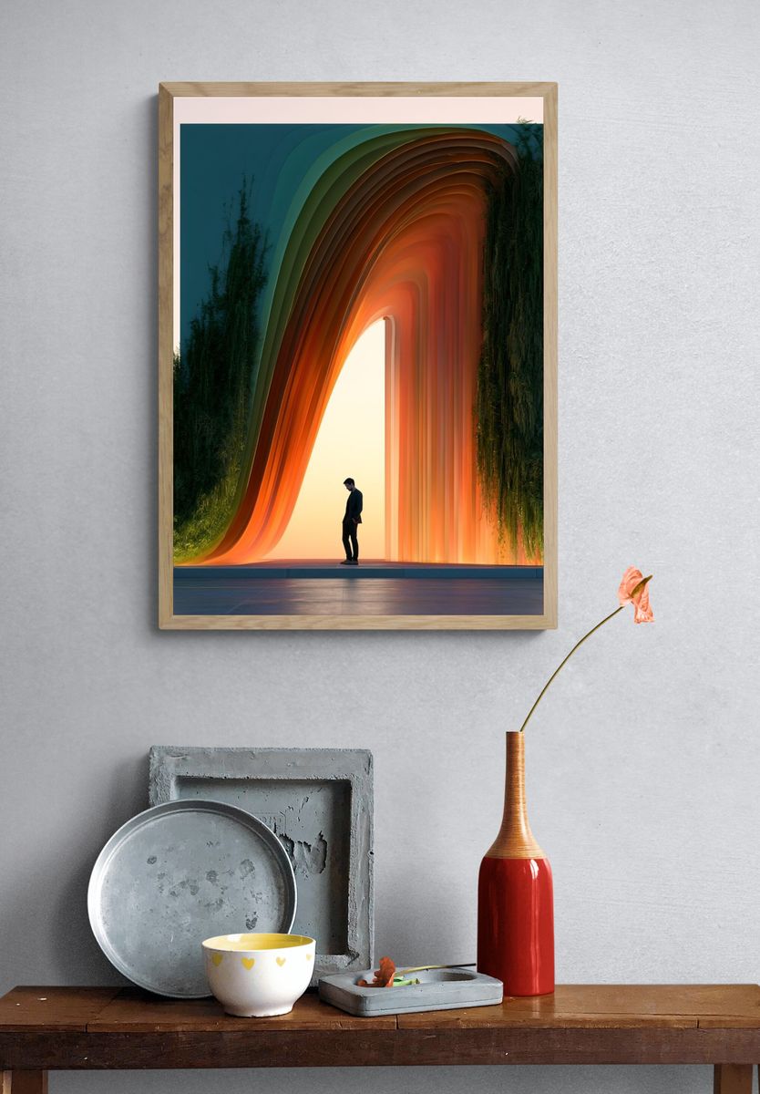 Surreal Archway Sunset Print. — room view 3