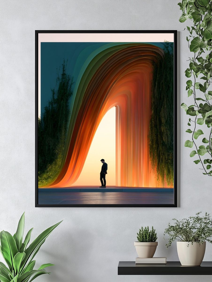 Surreal Archway Sunset Print. — room view 4