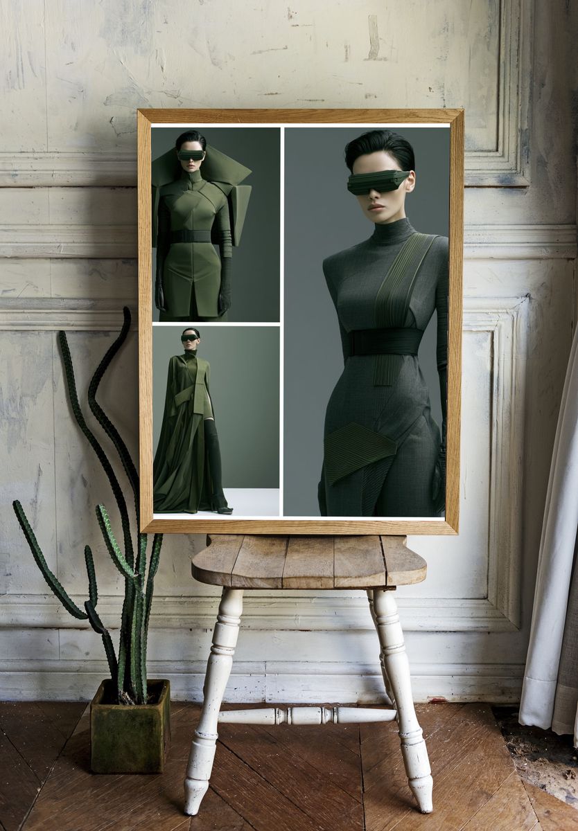 Avant-Garde Fashion Portrait Poster. — room view 1