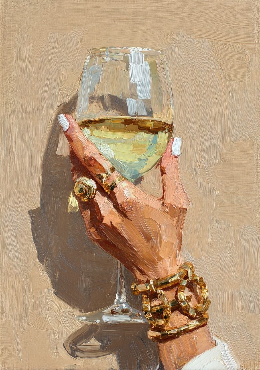 Champagne Hand — Fashion Print. poster — fashion art