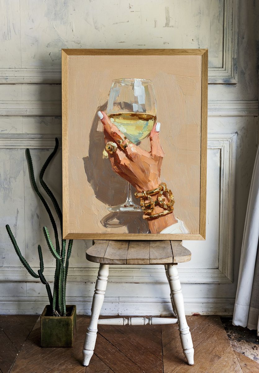 Champagne Hand — Fashion Print. — room view 1