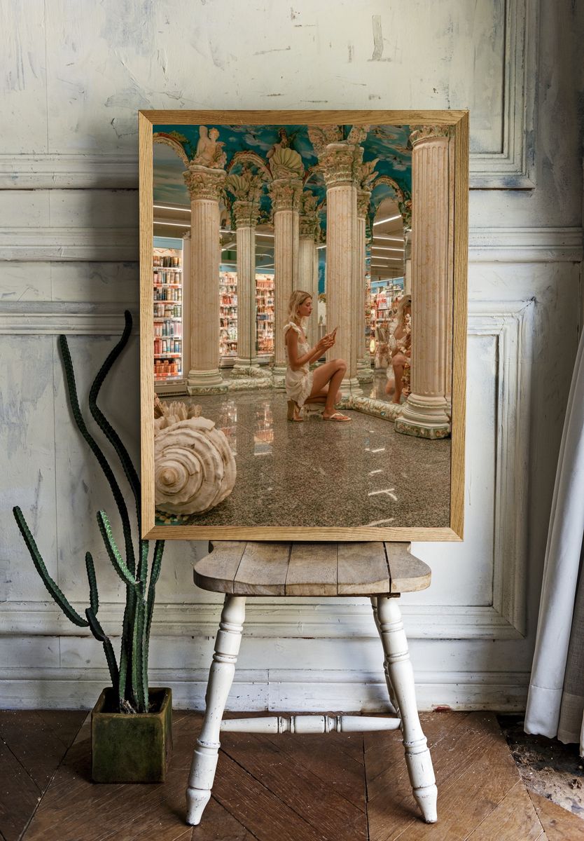 Surreal Columned Store Interior Poster. room preview
