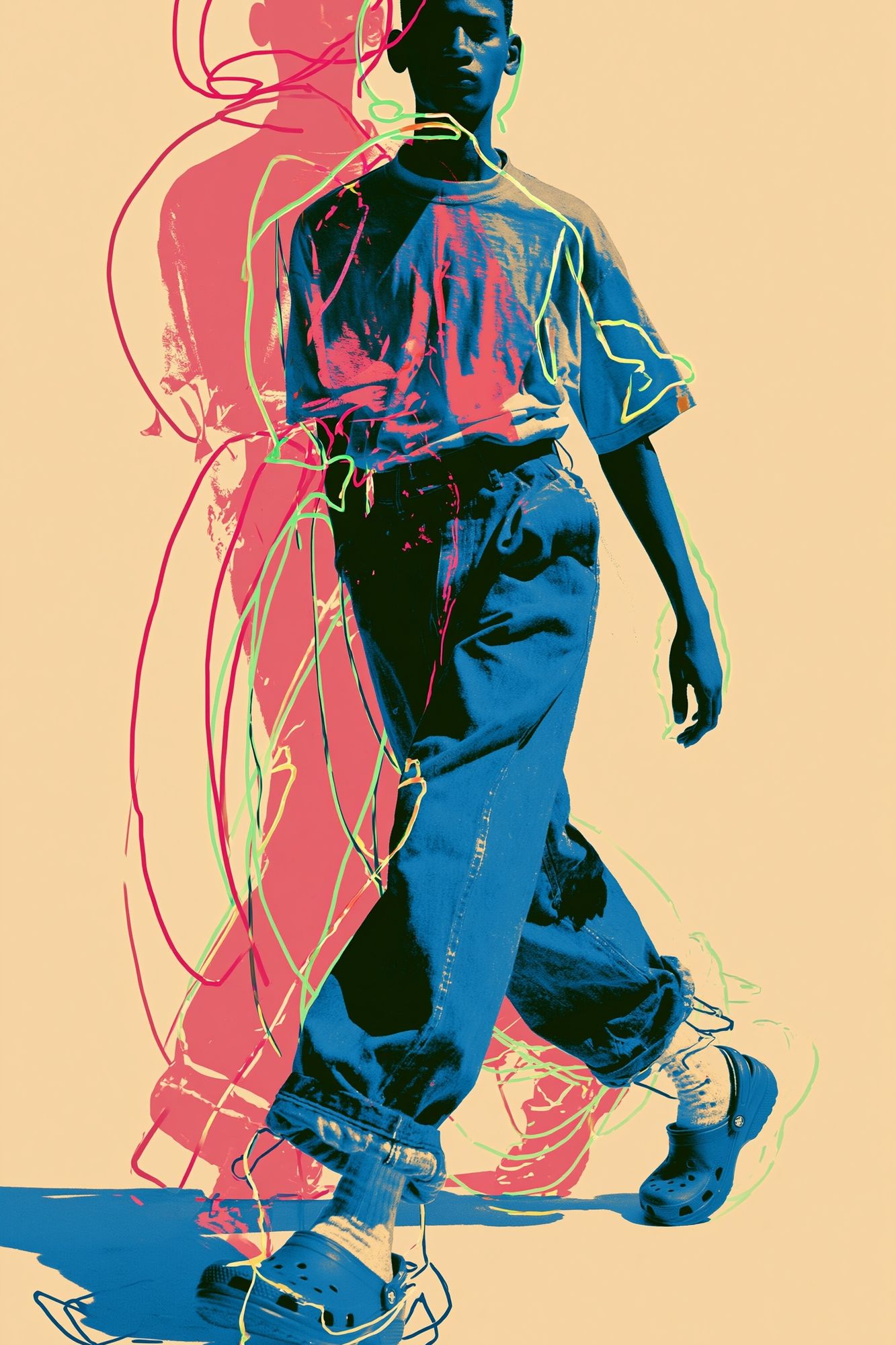Neon Walk Fashion Poster. poster detail