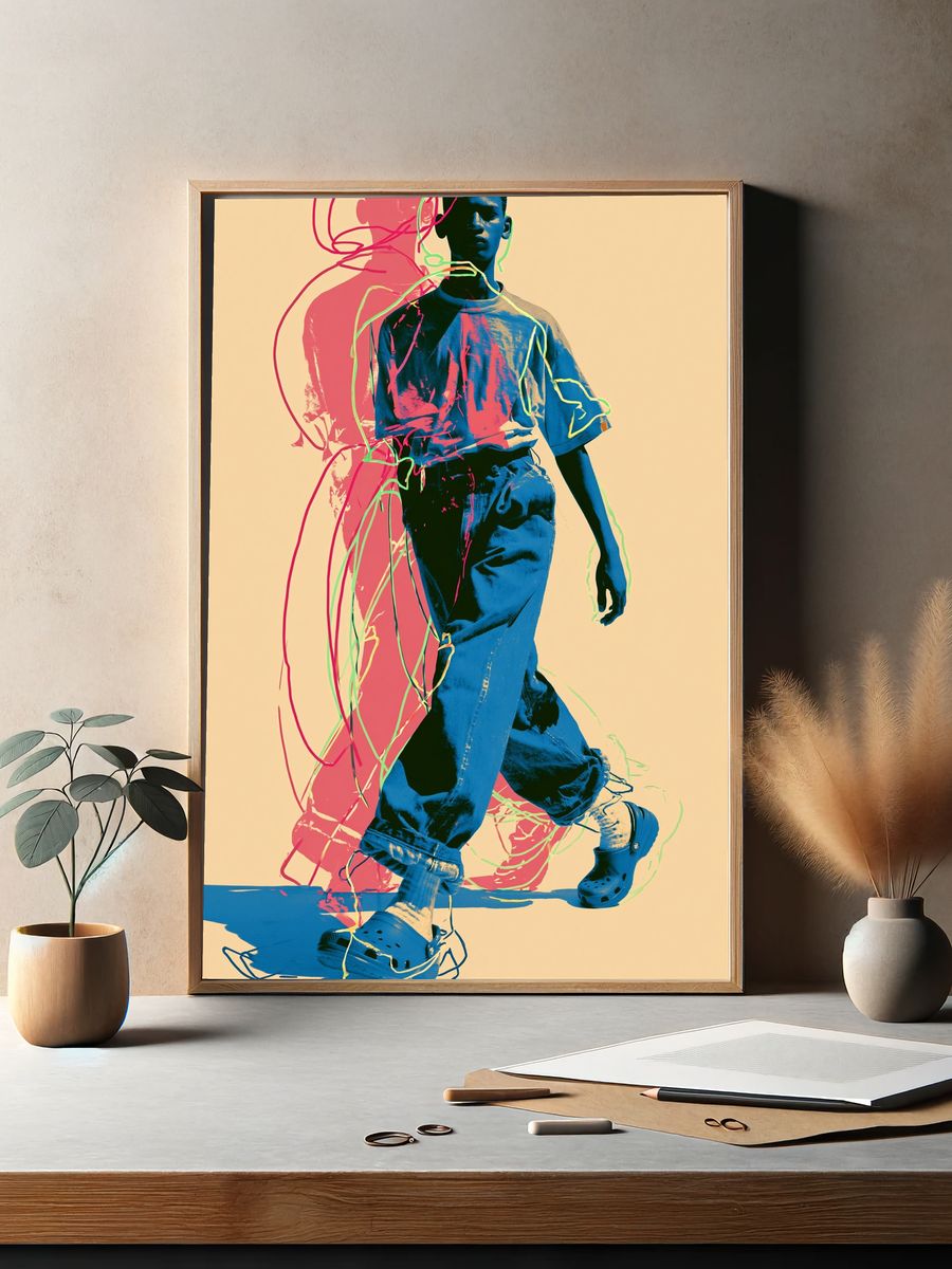 Neon Walk Fashion Poster. — room view 2