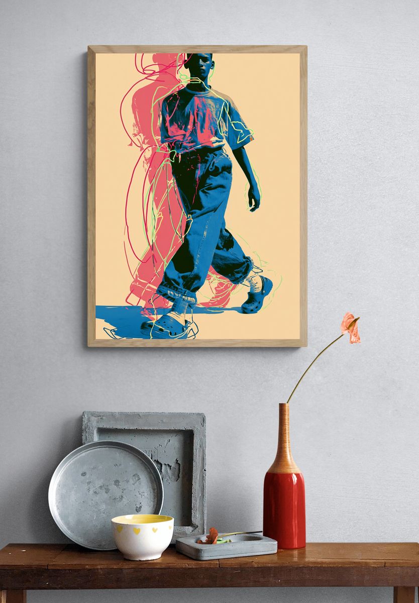 Neon Walk Fashion Poster. — room view 3