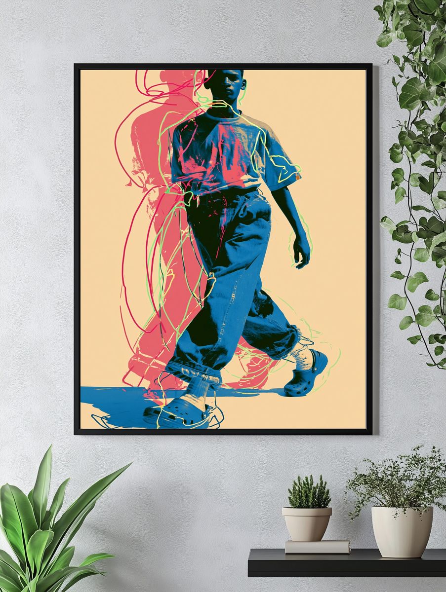 Neon Walk Fashion Poster. — room view 4