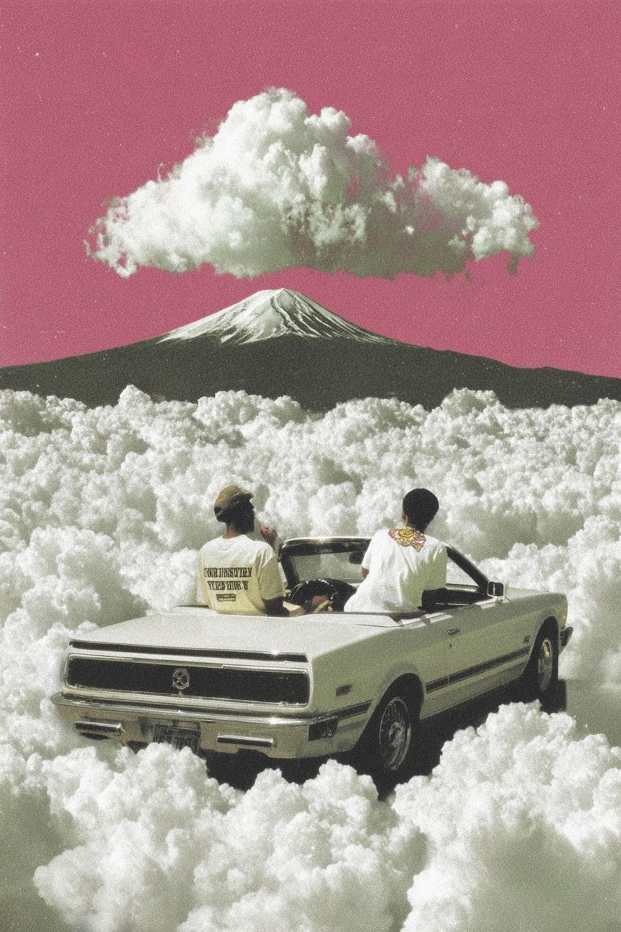 Dream Drive Mountain Surrealism Poster. poster detail