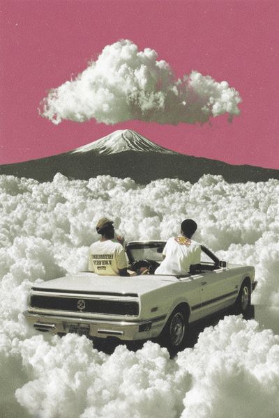 Dream Drive Mountain Surrealism Poster. poster