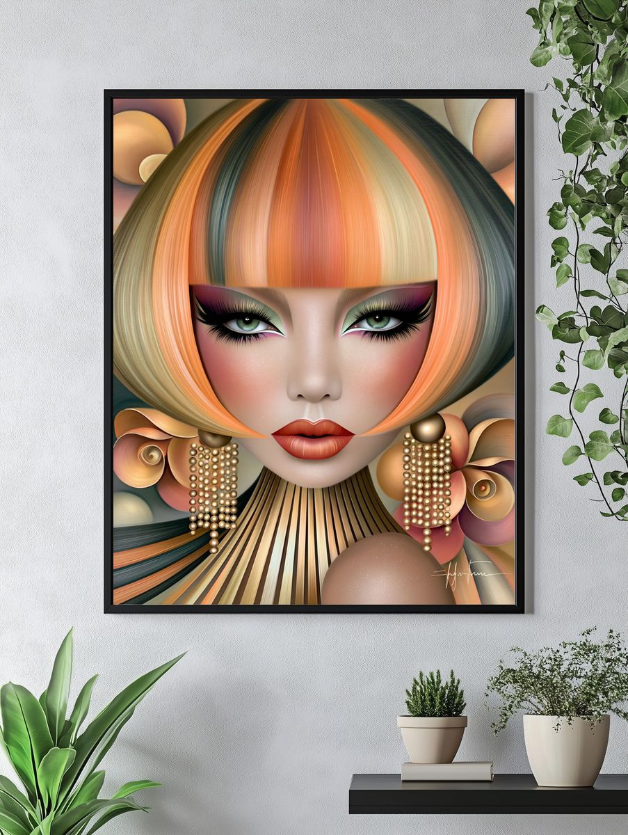 Futuristic Glam Portrait Poster. — room view 4