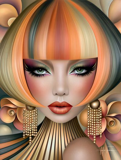 Futuristic Glam Portrait Poster. poster