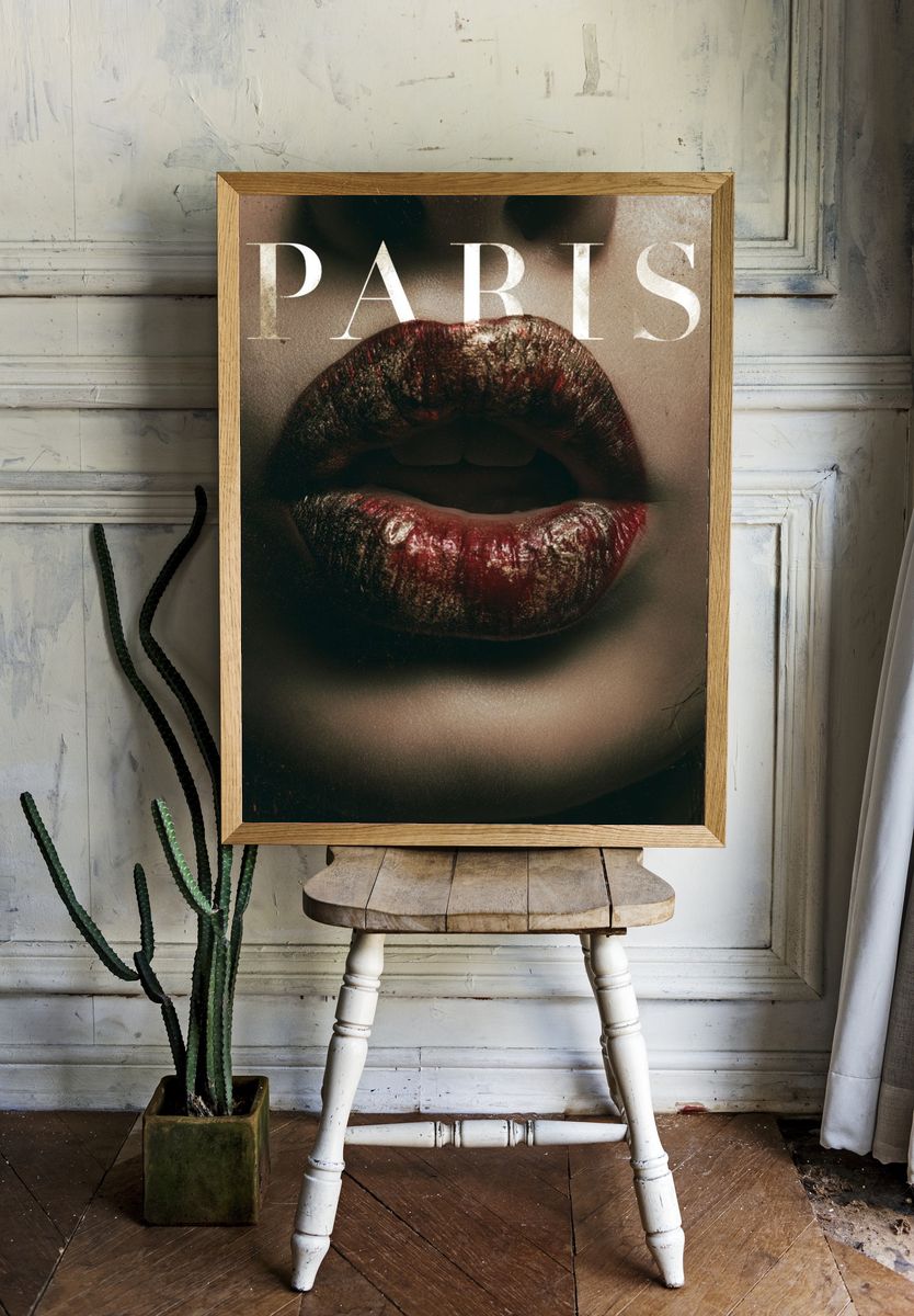 Paris Lips Fashion Poster. room preview
