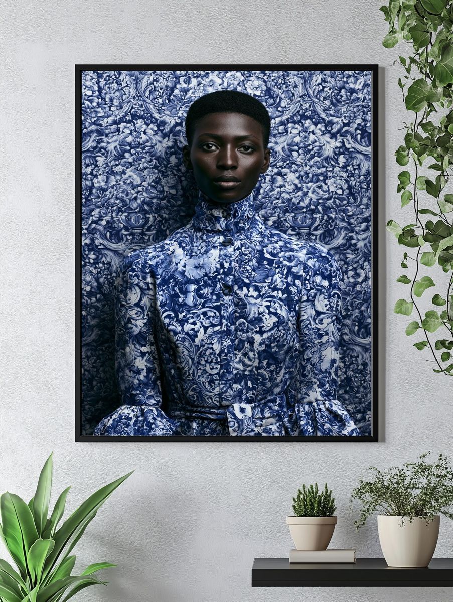 Blue Porcelain Portrait Print. — room view 4