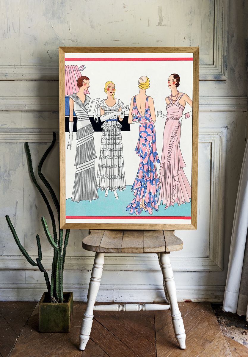 Four women interior (1931) fashion. room preview