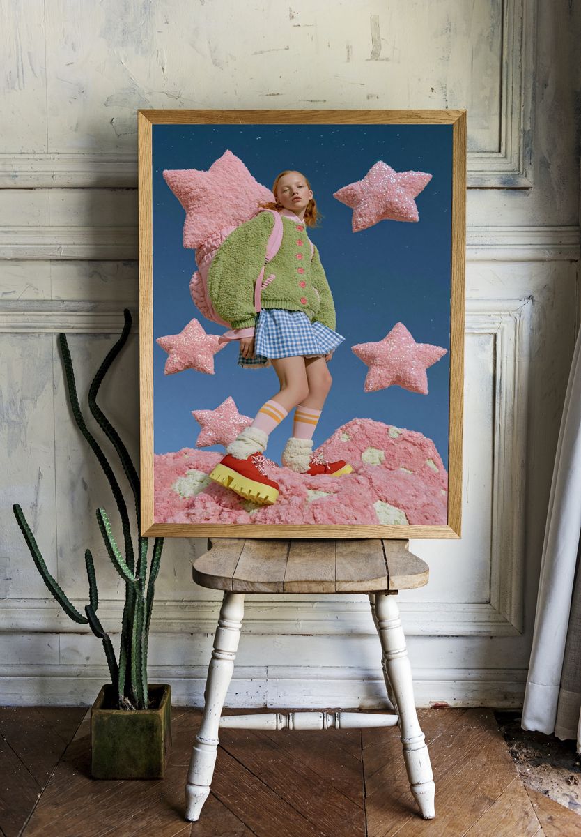 Dreamy Star Girl Fashion Poster. — room view 1