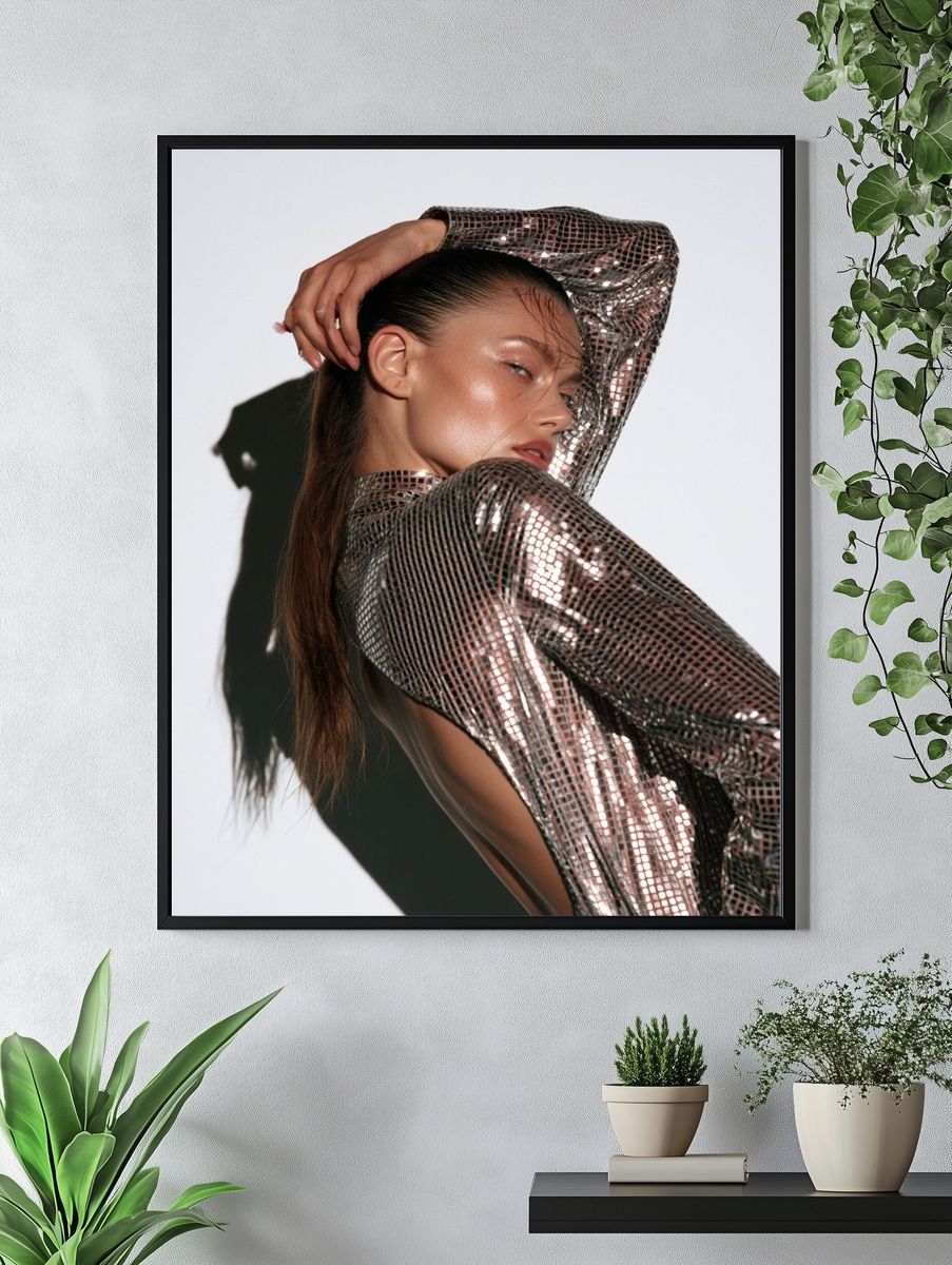 Metallic Fashion Portrait Poster. — room view 4