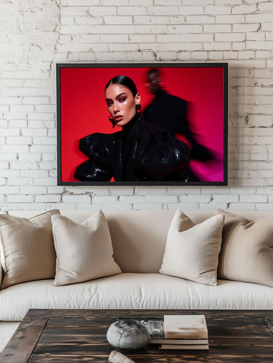 Red Fashion Portrait Poster. — room view 1