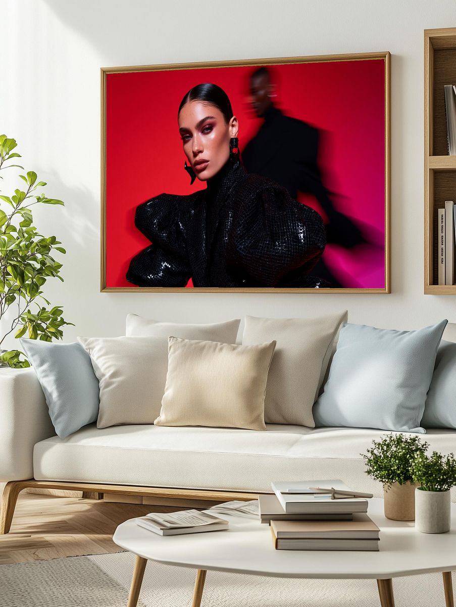 Red Fashion Portrait Poster. — room view 2