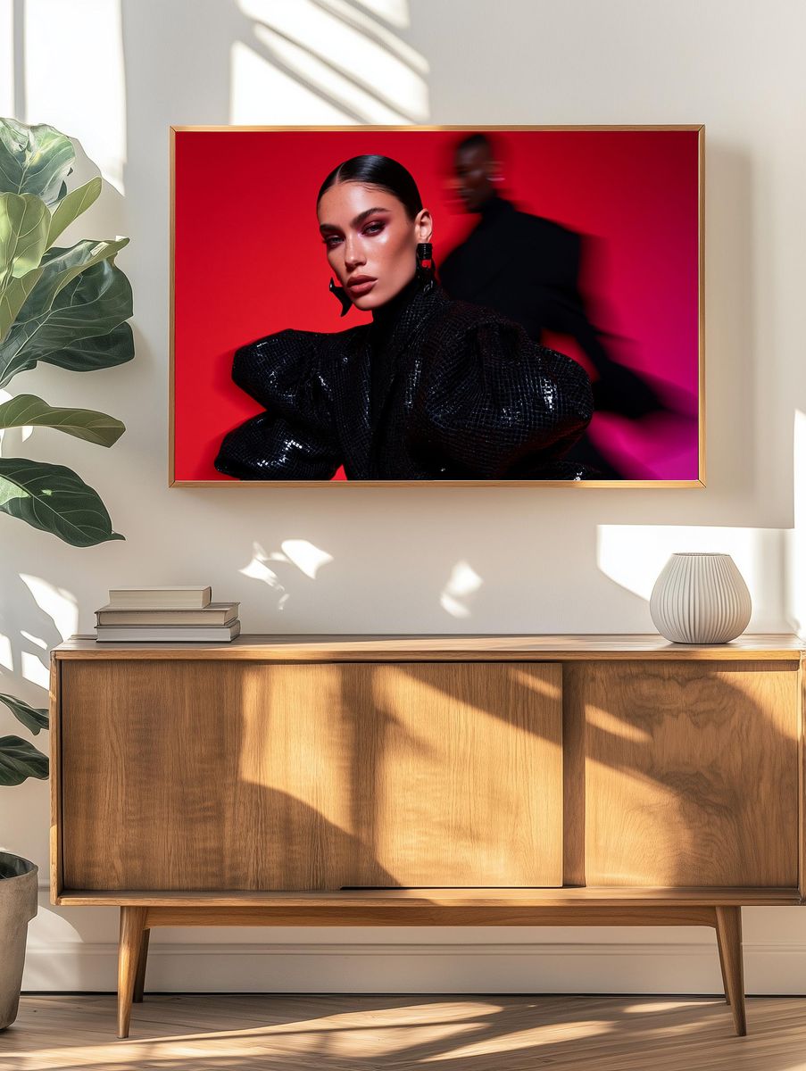Red Fashion Portrait Poster. — room view 3