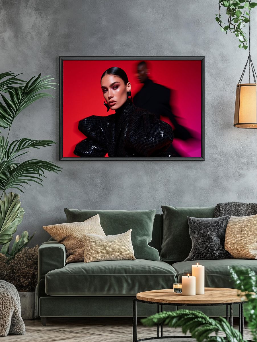 Red Fashion Portrait Poster. — room view 4